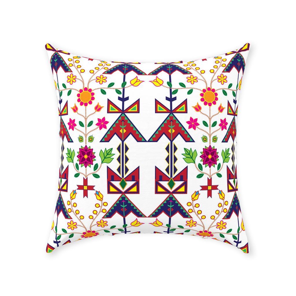 Geometric Floral Spring-White Throw Pillows 49 Dzine 