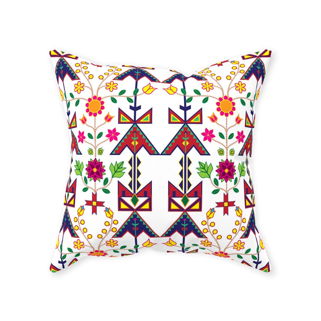 Geometric Floral Spring-White Throw Pillows 49 Dzine With Zipper Poly Twill 16x16 inch
