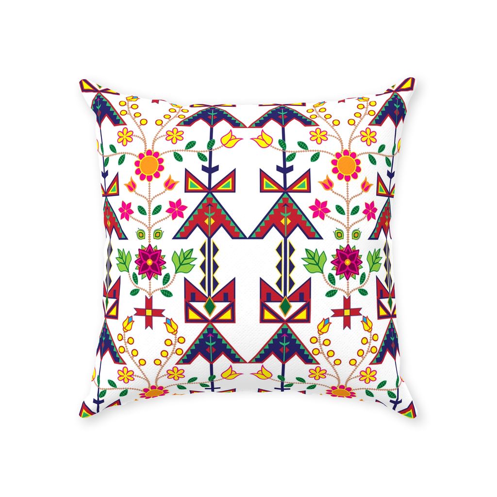 Geometric Floral Spring-White Throw Pillows 49 Dzine With Zipper Poly Twill 18x18 inch