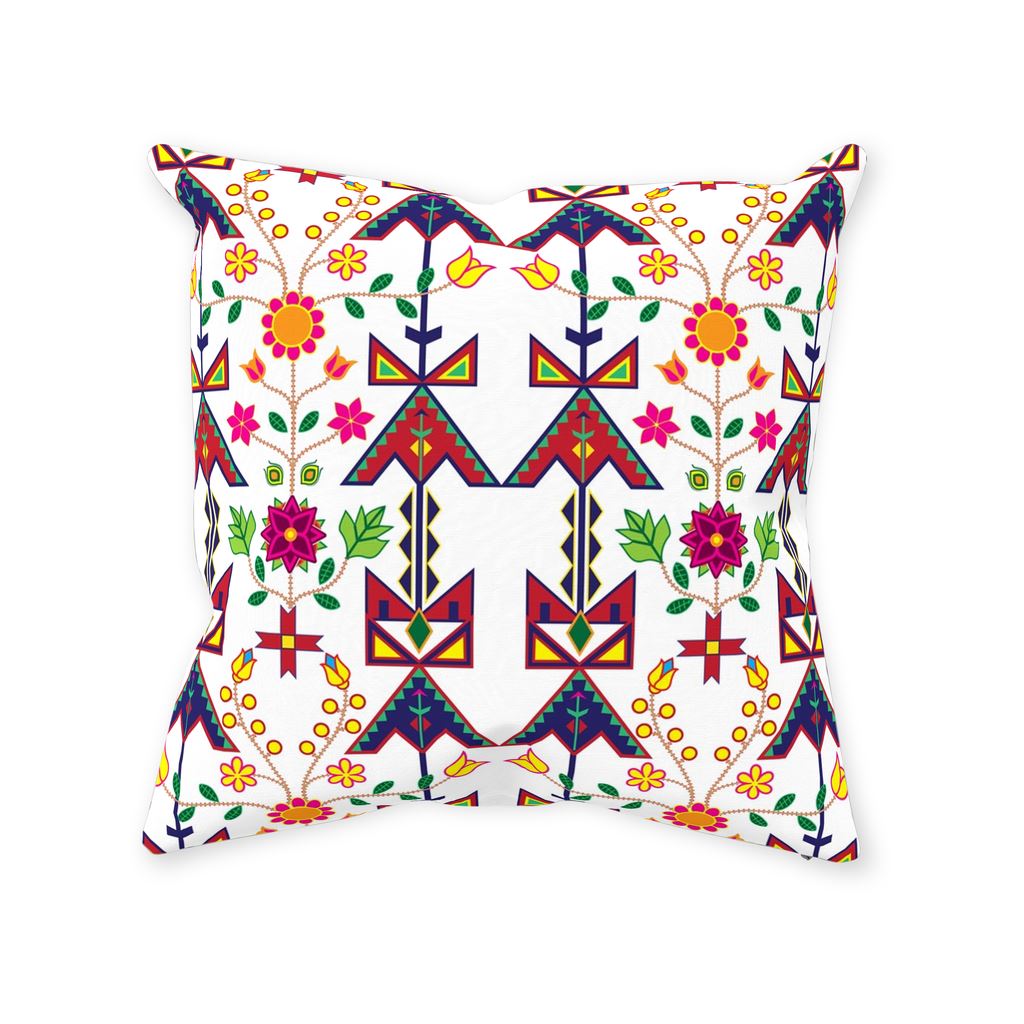 Geometric Floral Spring-White Throw Pillows 49 Dzine With Zipper Spun Polyester 14x14 inch