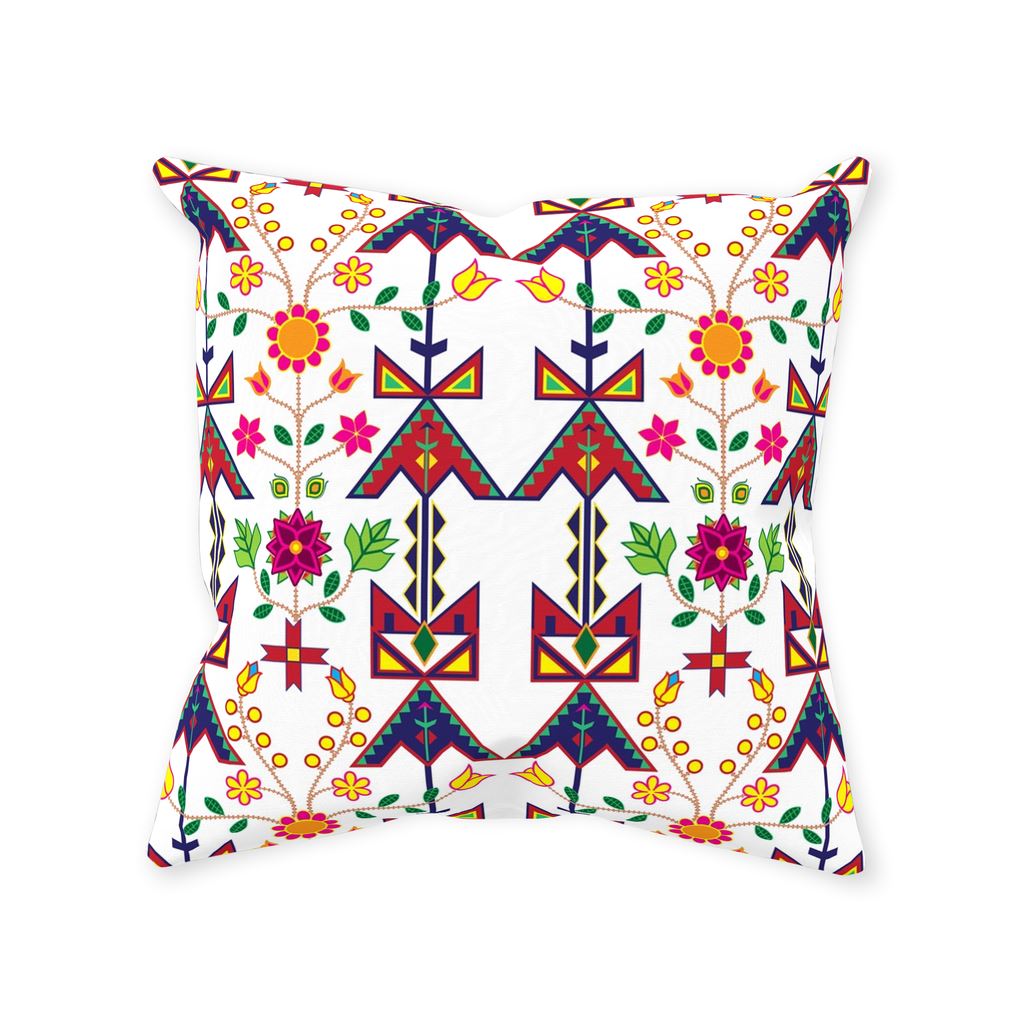 Geometric Floral Spring-White Throw Pillows 49 Dzine Without Zipper Spun Polyester 14x14 inch