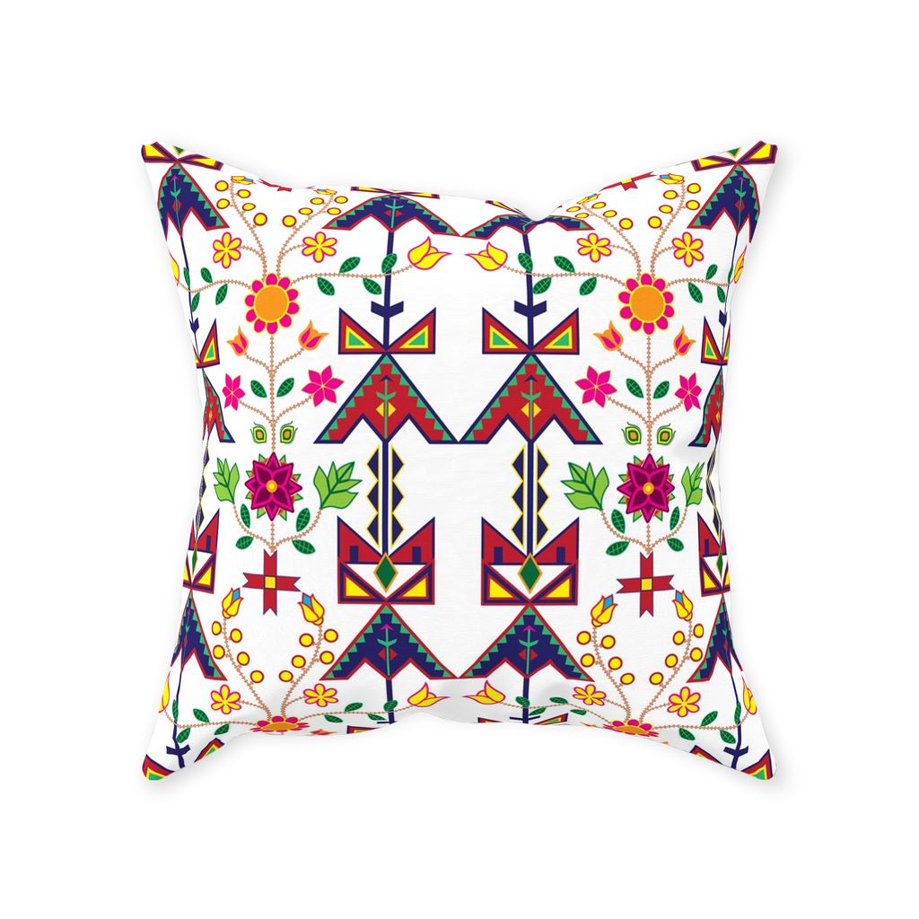 Geometric Floral Spring-White Throw Pillows 49 Dzine Without Zipper Spun Polyester 16x16 inch