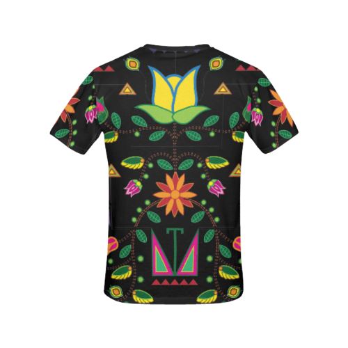 Geometric Floral Summer All Over Print T-shirt for Women/Large Size (USA Size) (Model T40) All Over Print T-Shirt for Women/Large (T40) e-joyer 