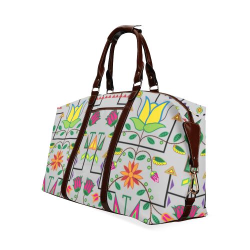 Geometric Floral Summer-Gray Classic Travel Bag (Model 1643) Remake Classic Travel Bags (1643) e-joyer 