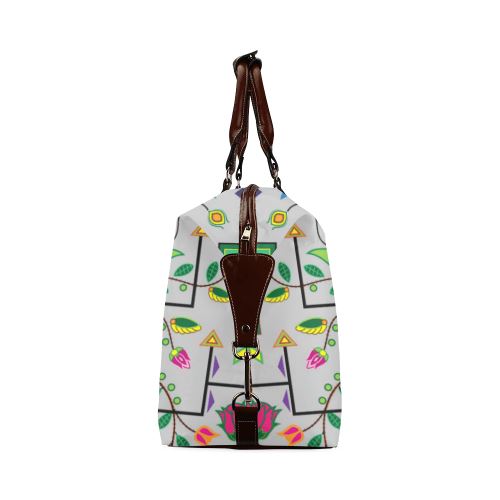 Geometric Floral Summer-Gray Classic Travel Bag (Model 1643) Remake Classic Travel Bags (1643) e-joyer 