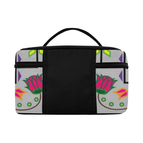 Geometric Floral Summer-Gray Cosmetic Bag/Large (Model 1658) Cosmetic Bag e-joyer 