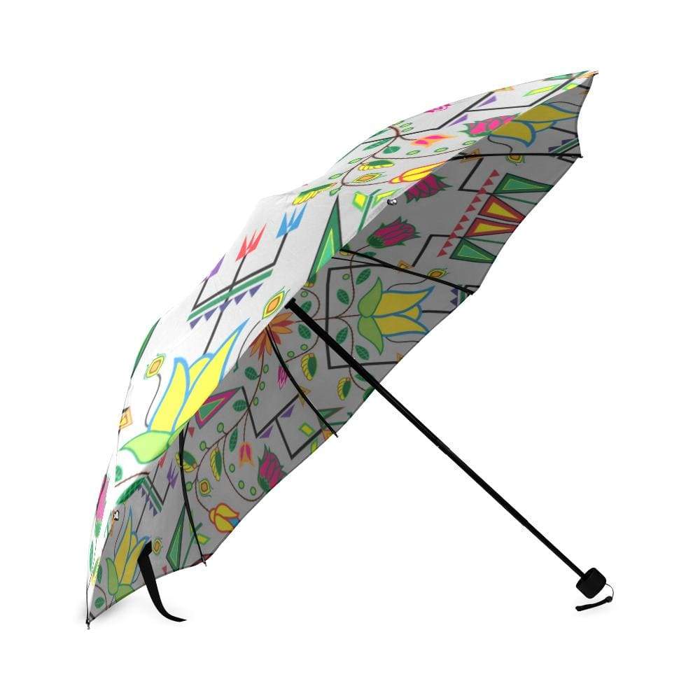 Geometric Floral Summer-Gray Foldable Umbrella Foldable Umbrella e-joyer 