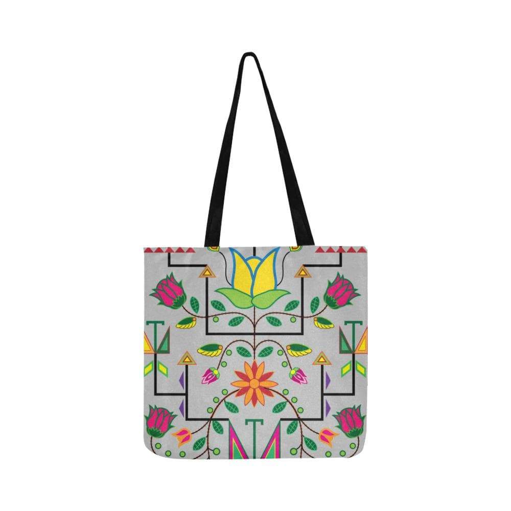 Geometric Floral Summer-Gray Reusable Shopping Bag Model 1660 (Two sides) Shopping Tote Bag (1660) e-joyer 