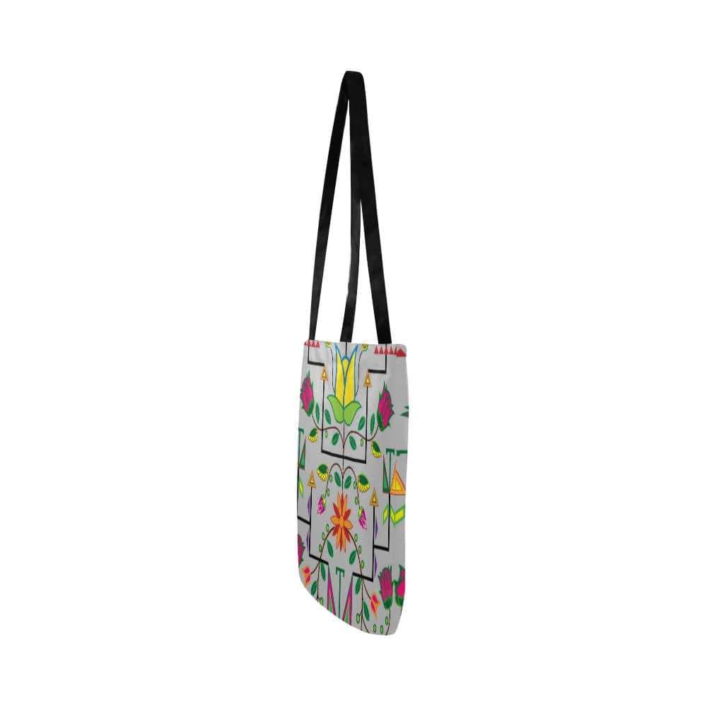 Geometric Floral Summer-Gray Reusable Shopping Bag Model 1660 (Two sides) Shopping Tote Bag (1660) e-joyer 