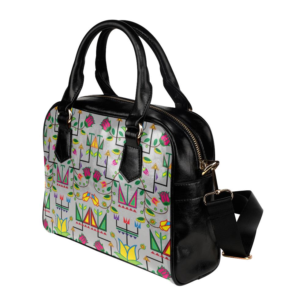 Geometric Floral Summer-Gray Shoulder Handbag (Model 1634) Shoulder Handbags (1634) e-joyer 