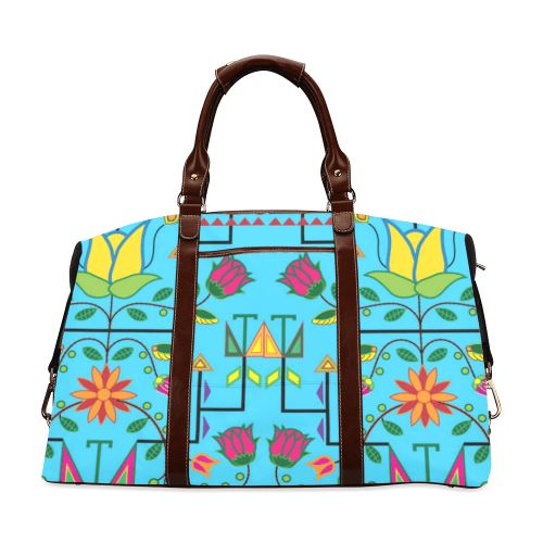 Geometric Floral Summer-Sky Blue Classic Travel Bag (Model 1643) Remake Classic Travel Bags (1643) e-joyer 