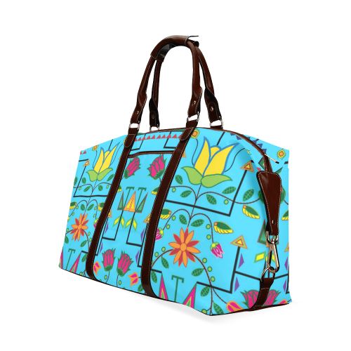 Geometric Floral Summer-Sky Blue Classic Travel Bag (Model 1643) Remake Classic Travel Bags (1643) e-joyer 