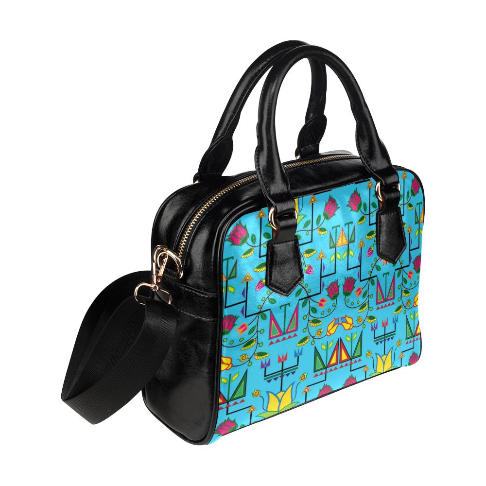 Geometric Floral Summer-Sky Blue Shoulder Handbag (Model 1634) Shoulder Handbags (1634) e-joyer 