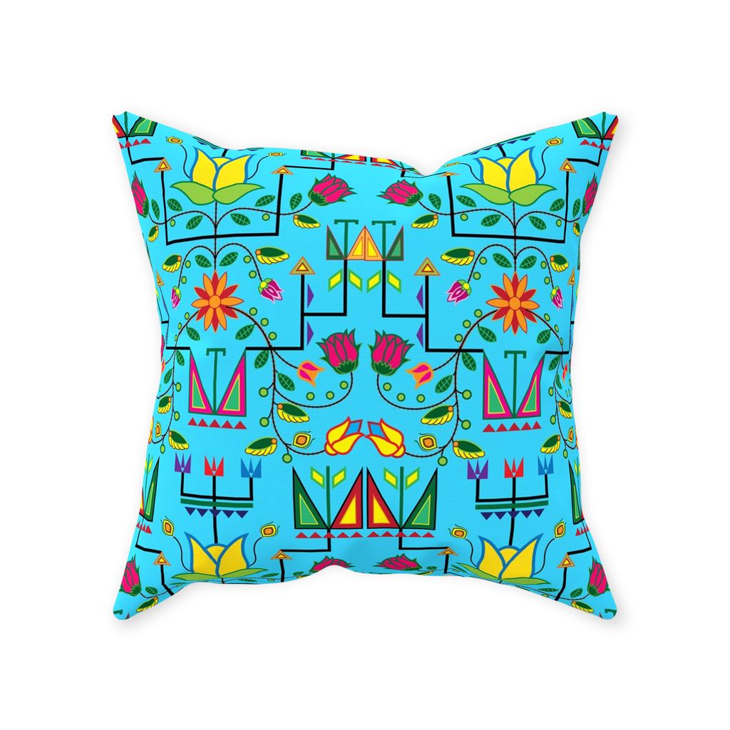 Geometric Floral Summer - Sky Blue Throw Pillows 49 Dzine 