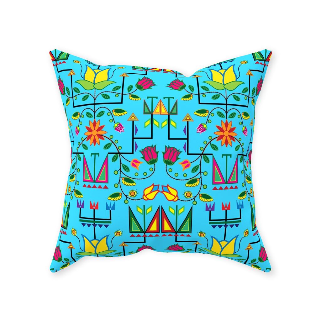 Geometric Floral Summer - Sky Blue Throw Pillows 49 Dzine 