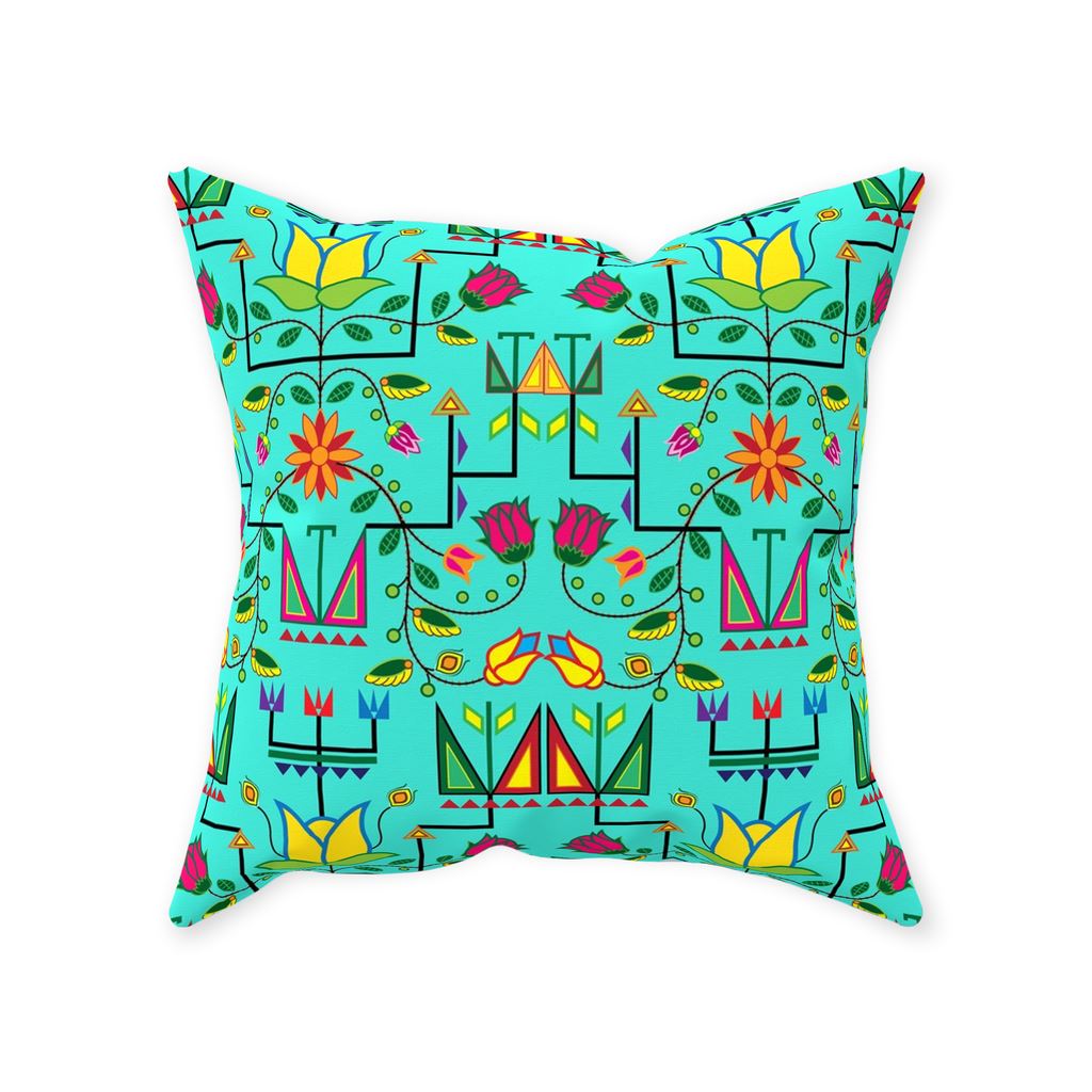 Geometric Floral Summer - Sky Throw Pillows 49 Dzine 