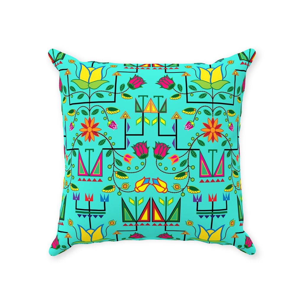 Geometric Floral Summer - Sky Throw Pillows 49 Dzine With Zipper Poly Twill 14x14 inch