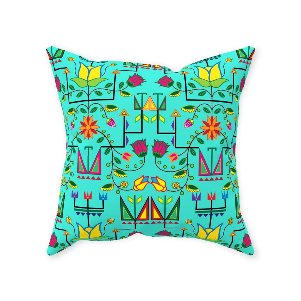 Geometric Floral Summer - Sky Throw Pillows 49 Dzine With Zipper Poly Twill 16x16 inch