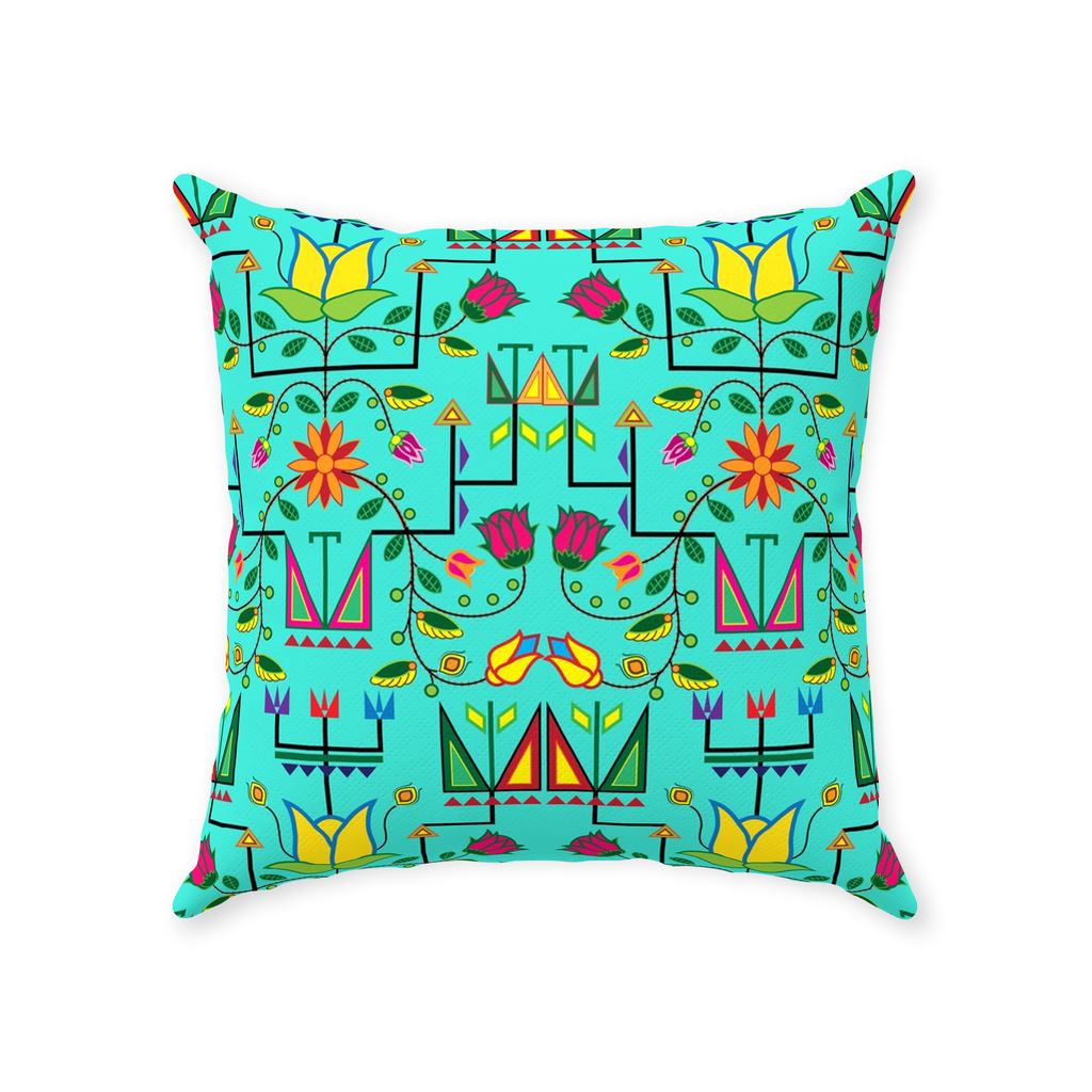 Geometric Floral Summer - Sky Throw Pillows 49 Dzine With Zipper Poly Twill 18x18 inch