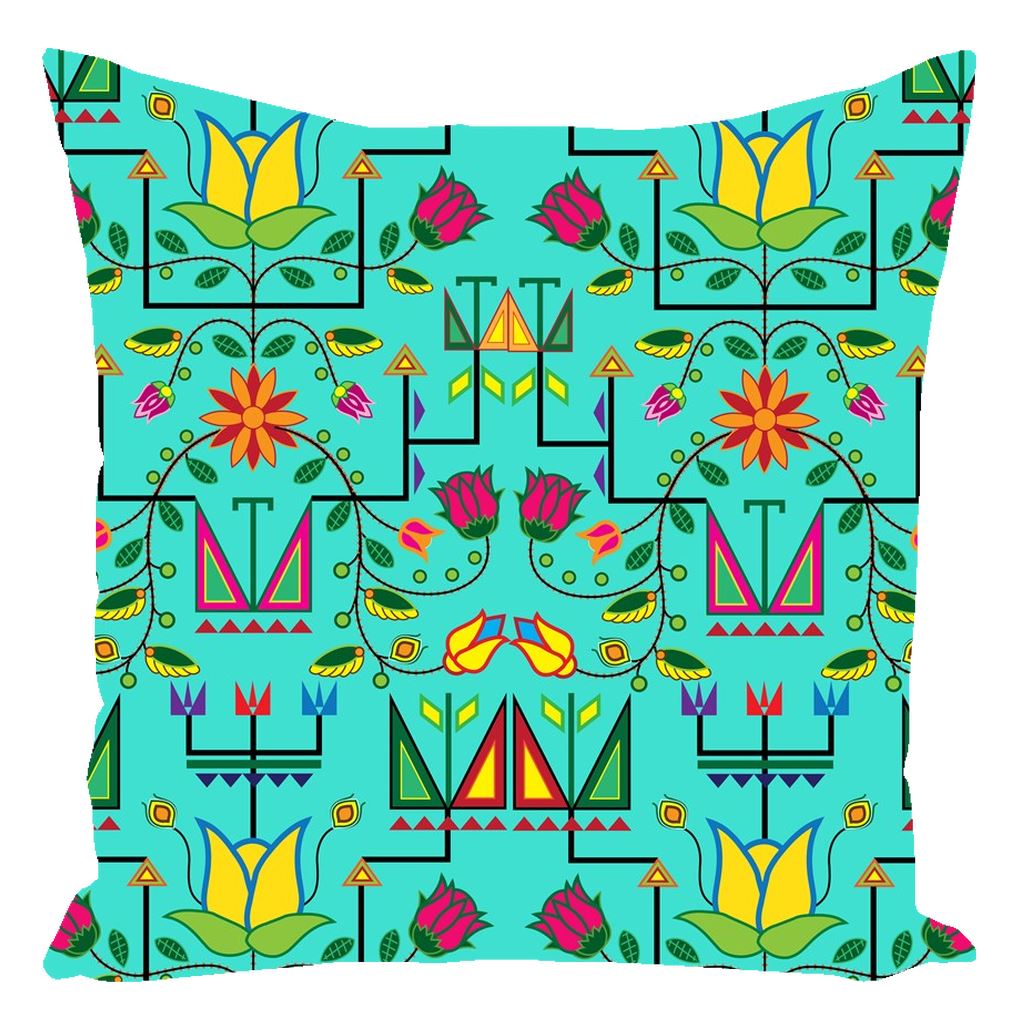 Geometric Floral Summer - Sky Throw Pillows 49 Dzine With Zipper Spun Polyester 16x16 inch