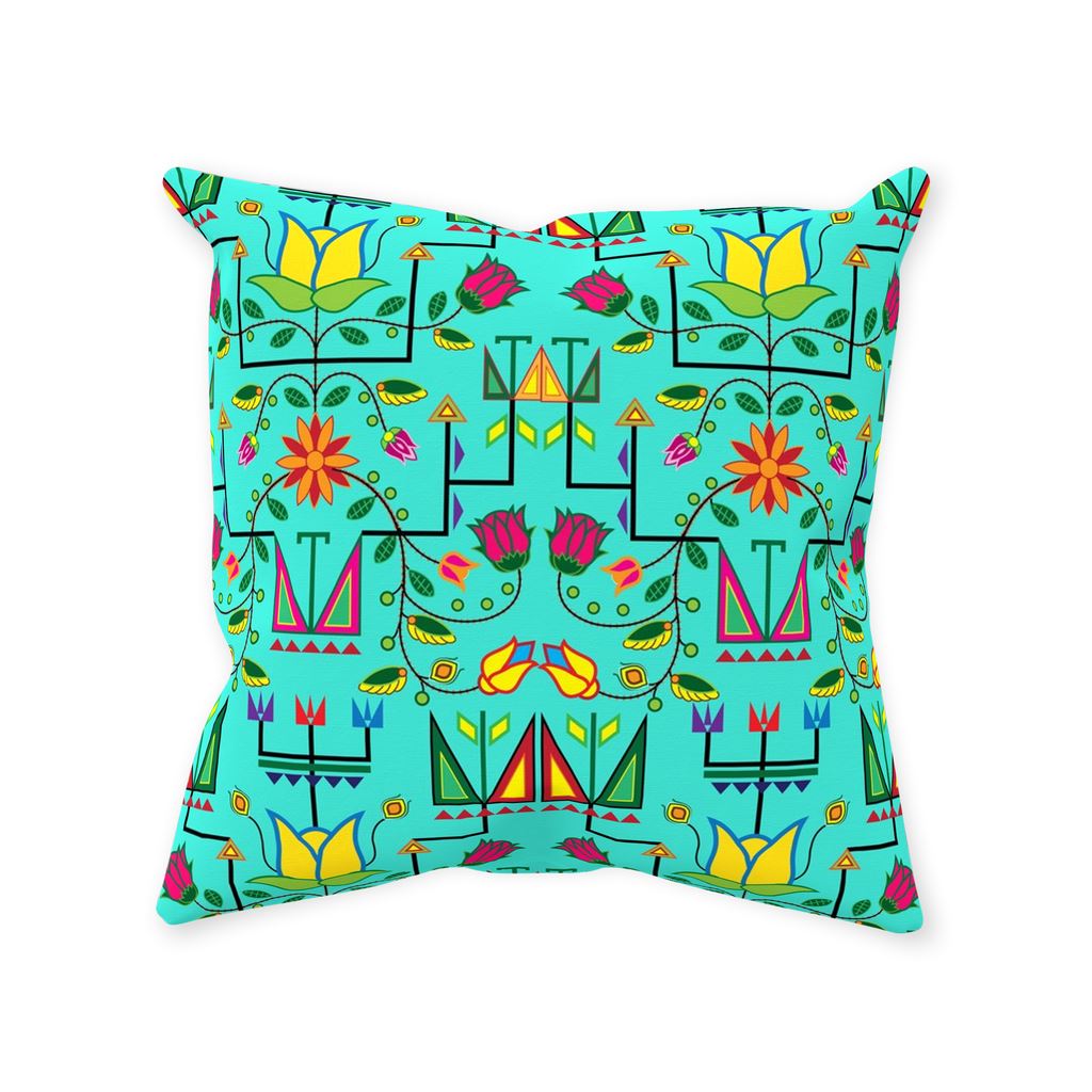 Geometric Floral Summer - Sky Throw Pillows 49 Dzine Without Zipper Spun Polyester 14x14 inch