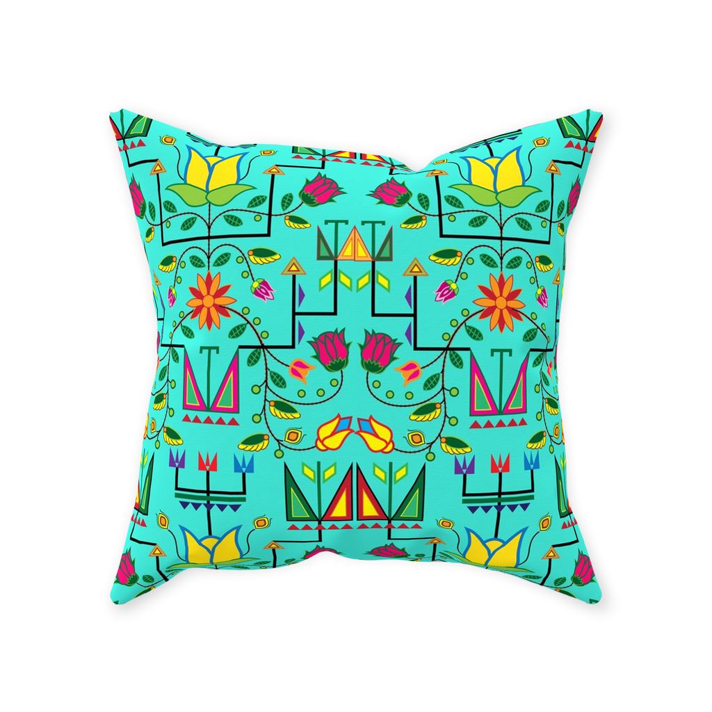 Geometric Floral Summer - Sky Throw Pillows 49 Dzine Without Zipper Spun Polyester 16x16 inch