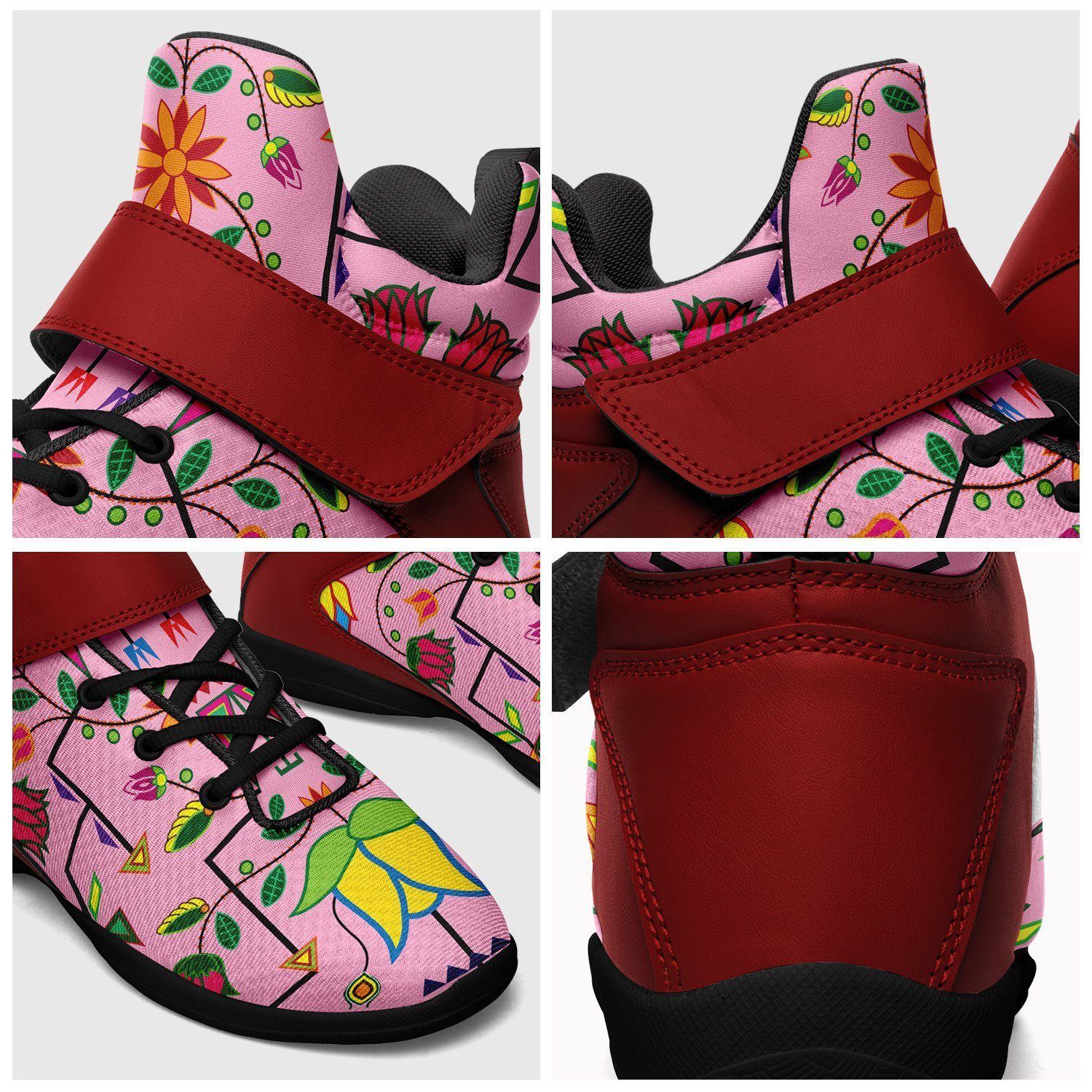 Geometric Floral Summer Sunset Ipottaa Basketball / Sport High Top Shoes - Black Sole 49 Dzine 