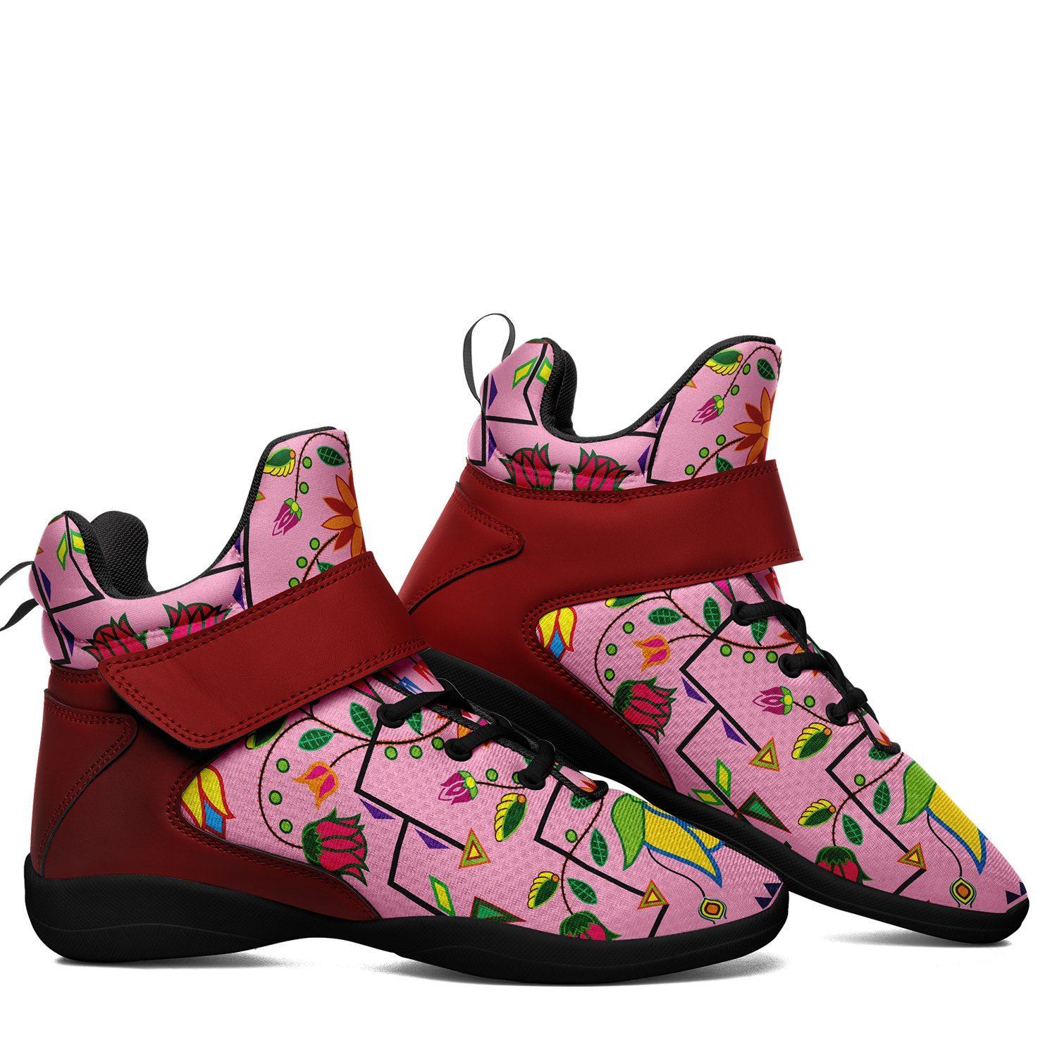 Geometric Floral Summer Sunset Ipottaa Basketball / Sport High Top Shoes - Black Sole 49 Dzine 