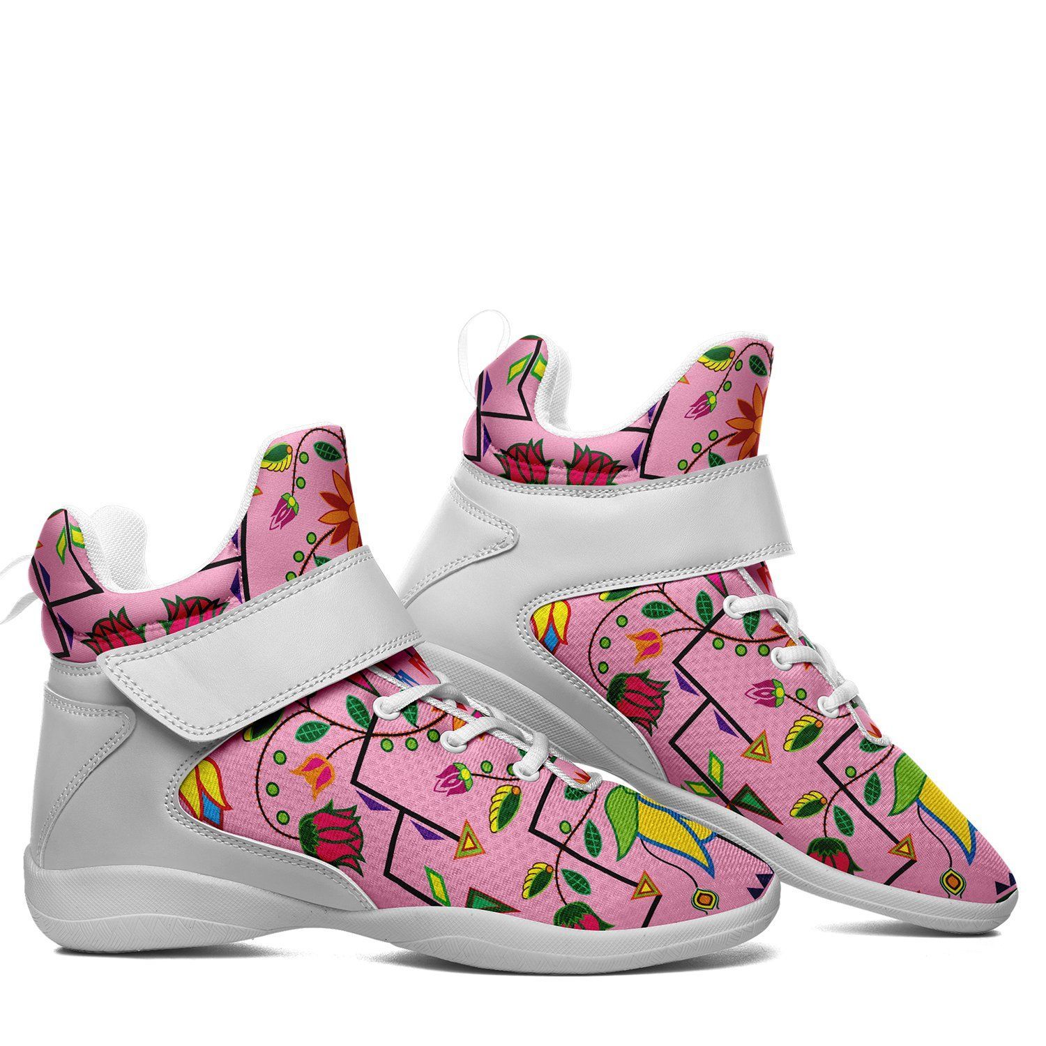 Geometric Floral Summer Sunset Ipottaa Basketball / Sport High Top Shoes - White Sole 49 Dzine 