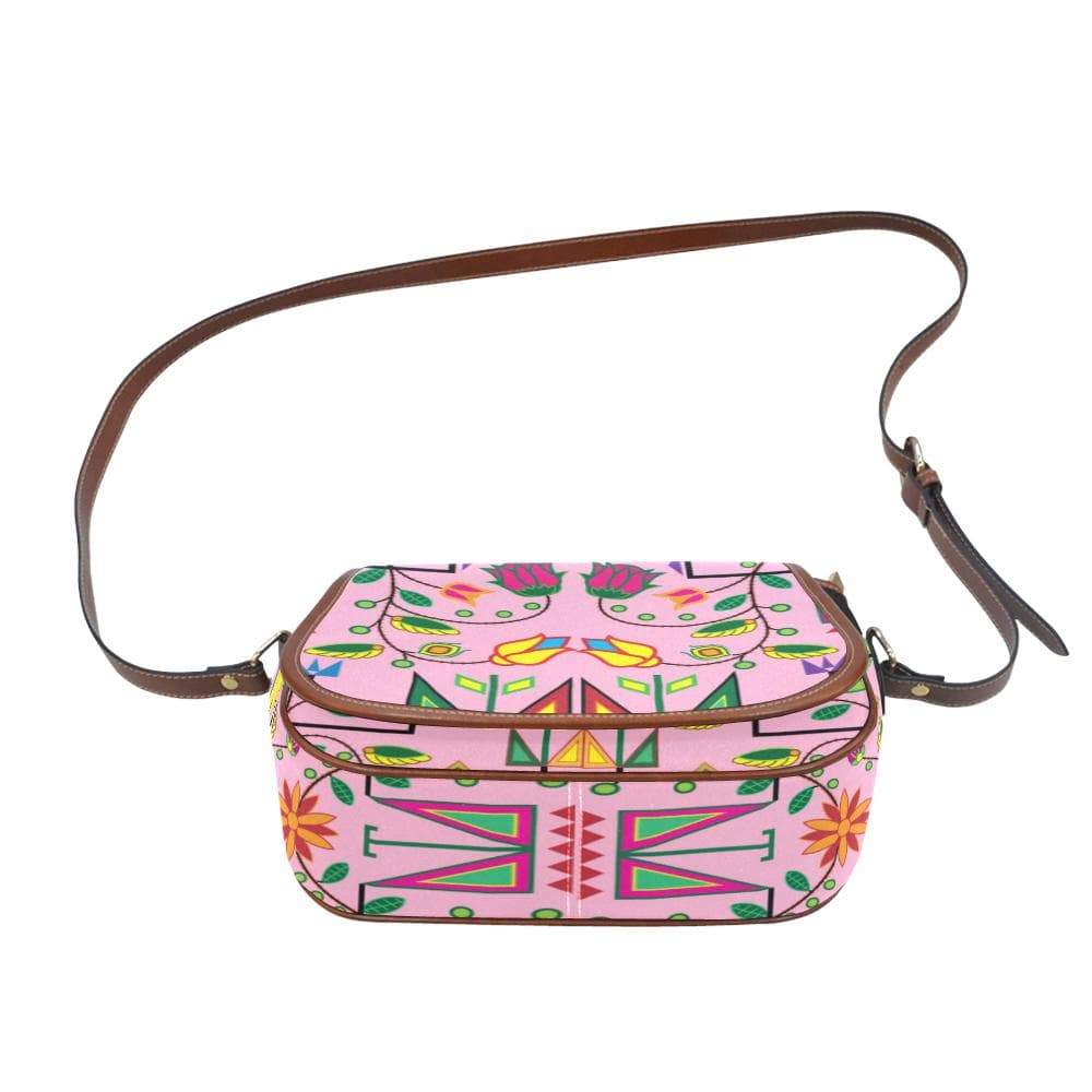 Geometric Floral Summer - Sunset Saddle Bag/Small (Model 1649) Full Customization Saddle Bag/Small (Full Customization) e-joyer 