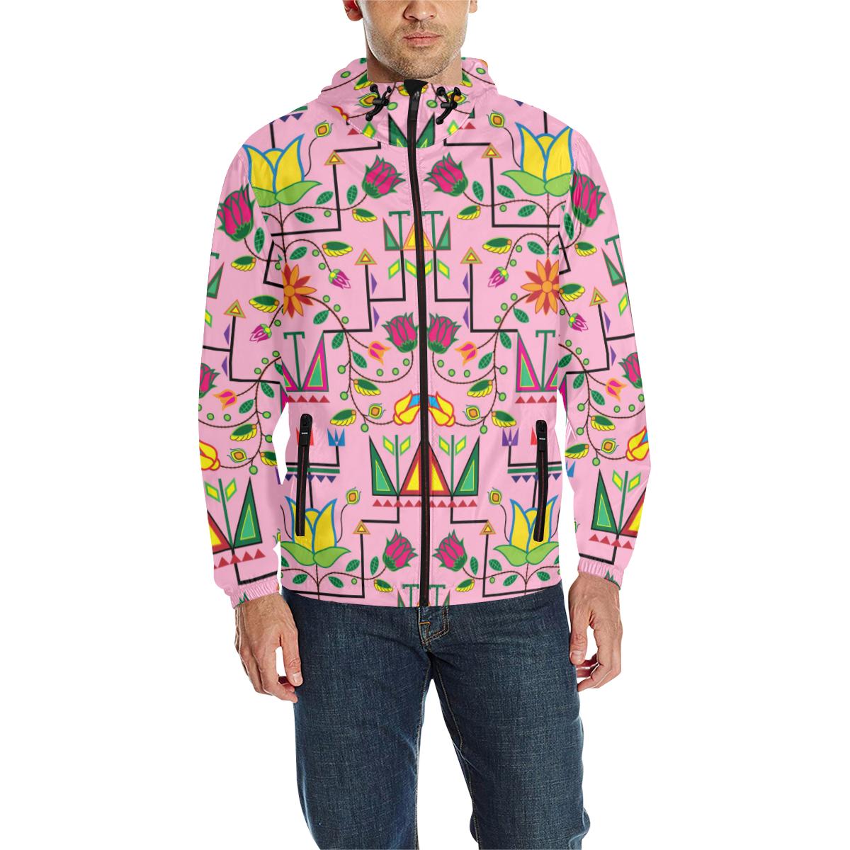 Geometric Floral Summer - Sunset Unisex Quilted Coat All Over Print Quilted Windbreaker for Men (H35) e-joyer 