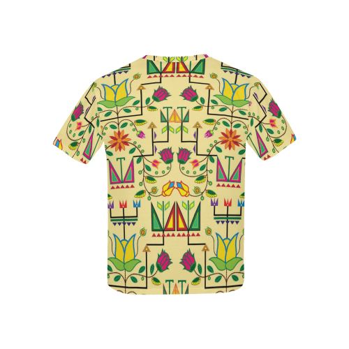 Geometric Floral Summer-Vanilla All Over Print T-shirt for Kid (USA Size) (Model T40) All Over Print T-shirt for Kid (T40) e-joyer 