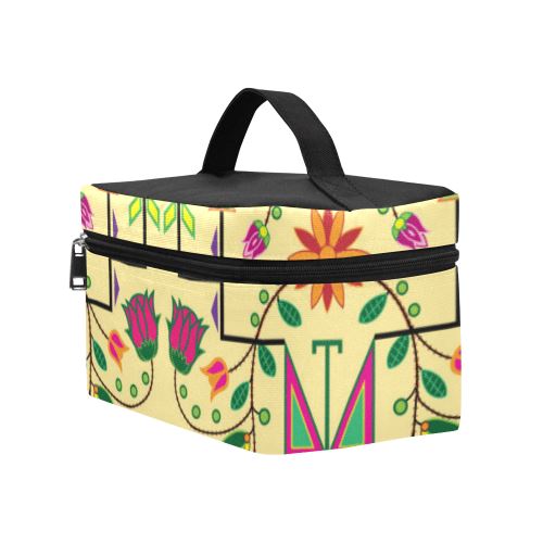 Geometric Floral Summer-Vanilla Cosmetic Bag/Large (Model 1658) Cosmetic Bag e-joyer 