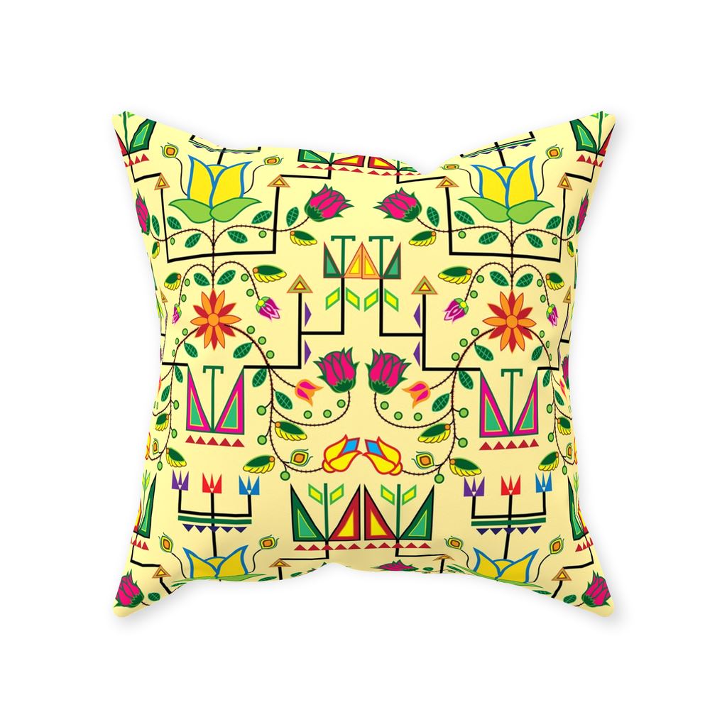 Geometric Floral Summer-Vanilla Throw Pillows 49 Dzine With Zipper Poly Twill 16x16 inch