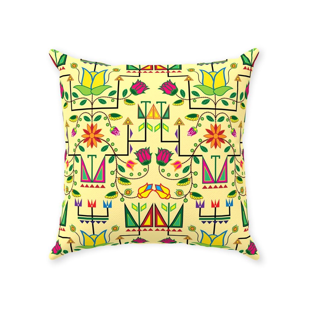Geometric Floral Summer-Vanilla Throw Pillows 49 Dzine With Zipper Poly Twill 18x18 inch