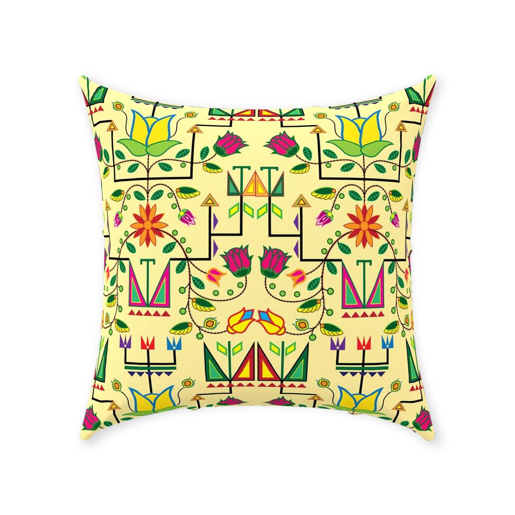 Geometric Floral Summer-Vanilla Throw Pillows 49 Dzine With Zipper Spun Polyester 18x18 inch