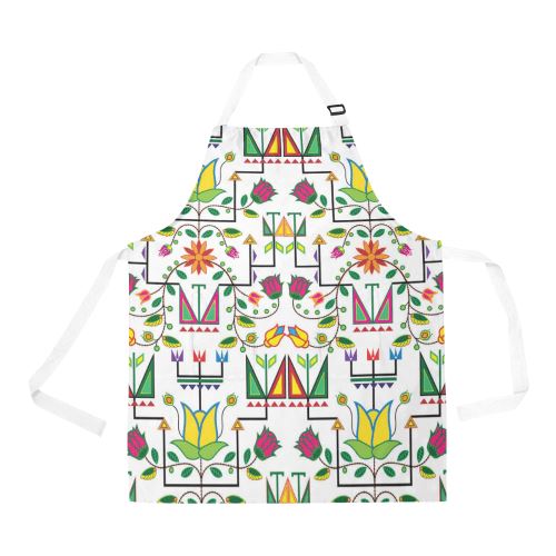 Geometric Floral Summer-White All Over Print Apron All Over Print Apron e-joyer 
