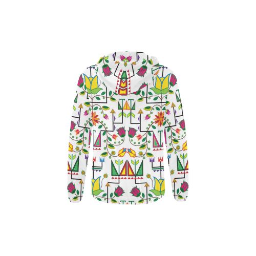 Geometric Floral Summer-White All Over Print Full Zip Hoodie for Kid (Model H14) All Over Print Full Zip Hoodie for Kid (H14) e-joyer 