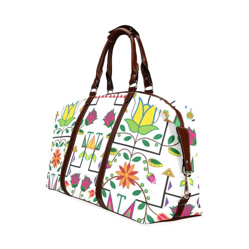 Geometric Floral Summer-White Classic Travel Bag (Model 1643) Remake Classic Travel Bags (1643) e-joyer 