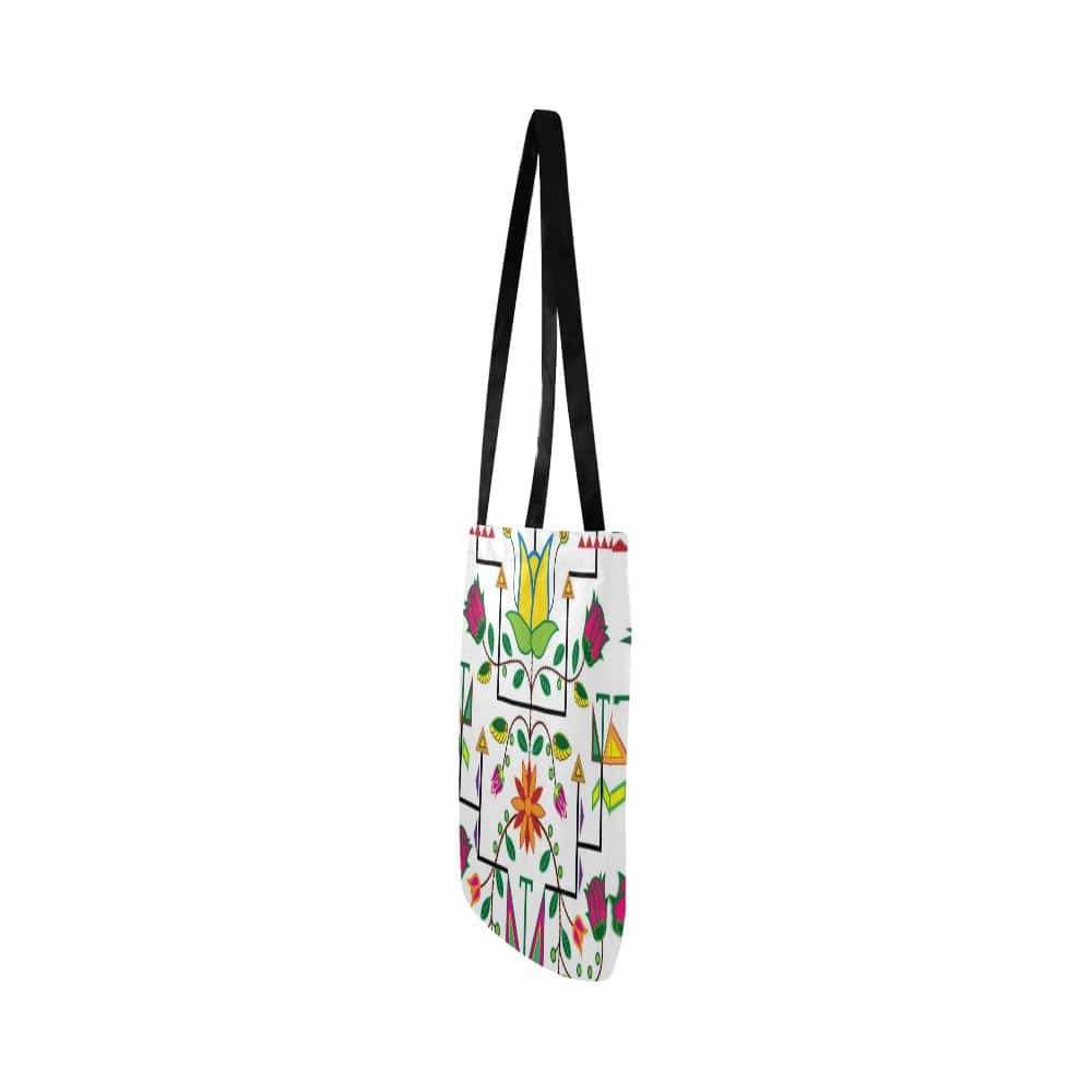Geometric Floral Summer-White Reusable Shopping Bag Model 1660 (Two sides) Shopping Tote Bag (1660) e-joyer 