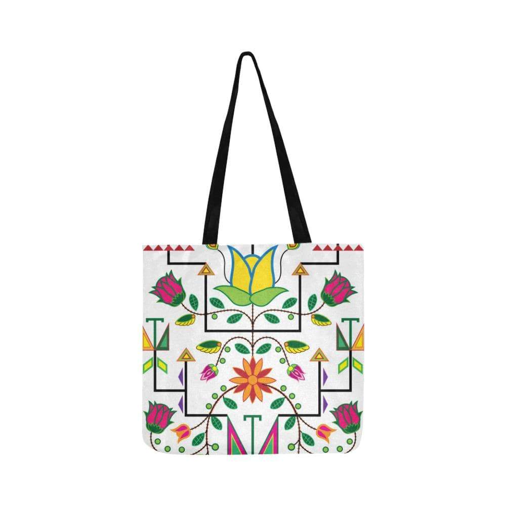Geometric Floral Summer-White Reusable Shopping Bag Model 1660 (Two sides) Shopping Tote Bag (1660) e-joyer 