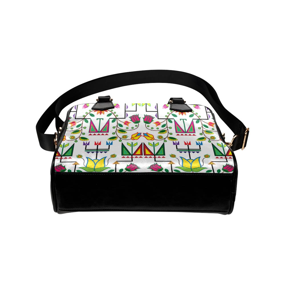 Geometric Floral Summer-White Shoulder Handbag (Model 1634) Shoulder Handbags (1634) e-joyer 