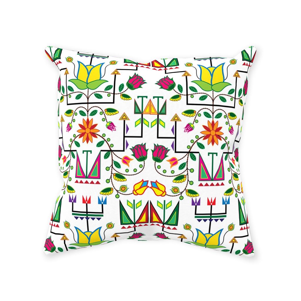 Geometric Floral Summer-White Throw Pillows 49 Dzine 