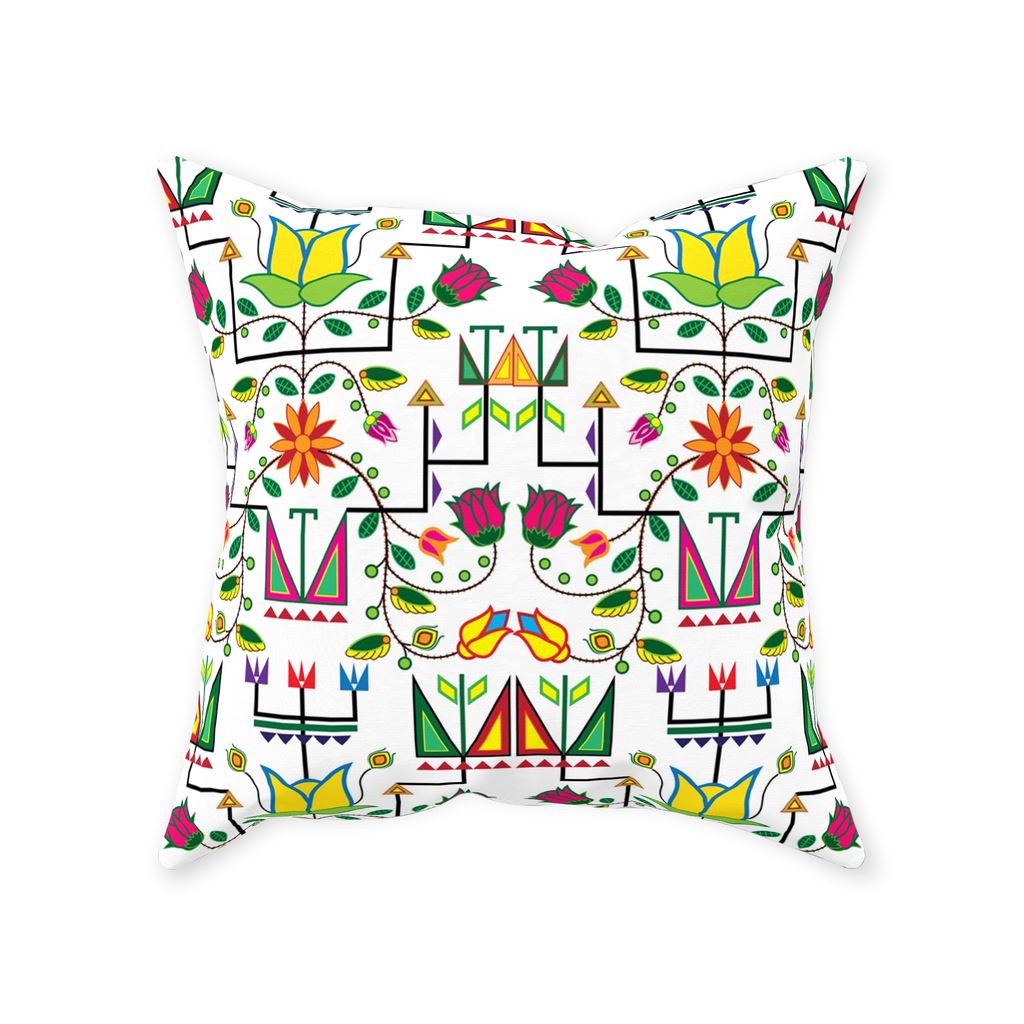 Geometric Floral Summer-White Throw Pillows 49 Dzine 