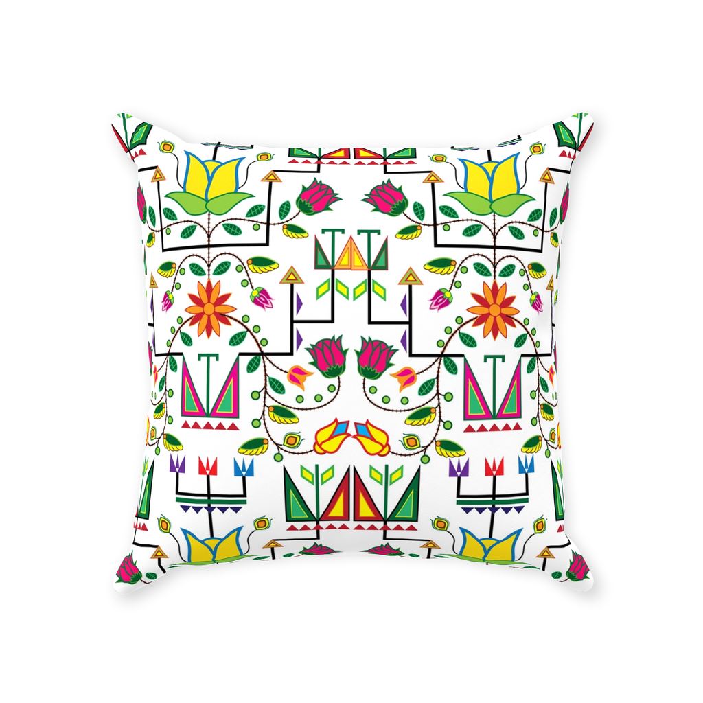 Geometric Floral Summer-White Throw Pillows 49 Dzine With Zipper Poly Twill 14x14 inch