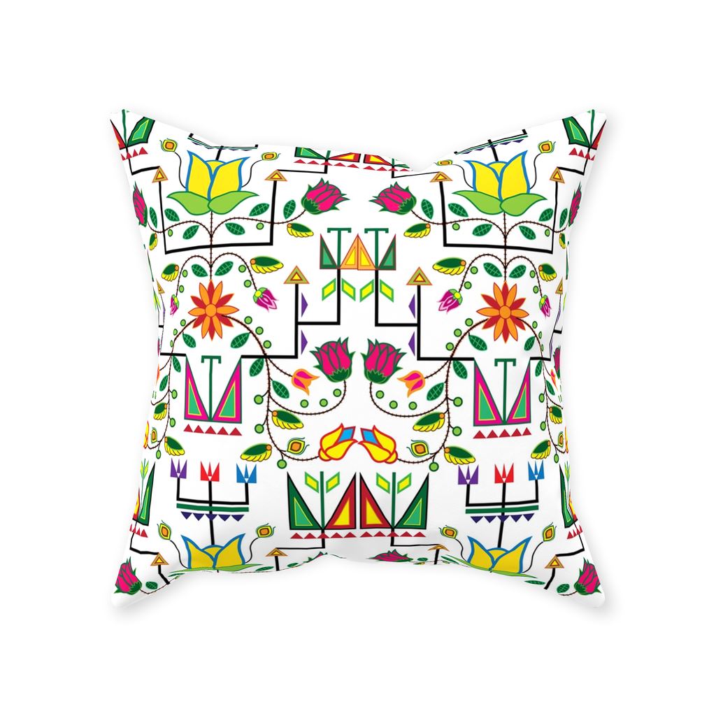 Geometric Floral Summer-White Throw Pillows 49 Dzine With Zipper Poly Twill 16x16 inch