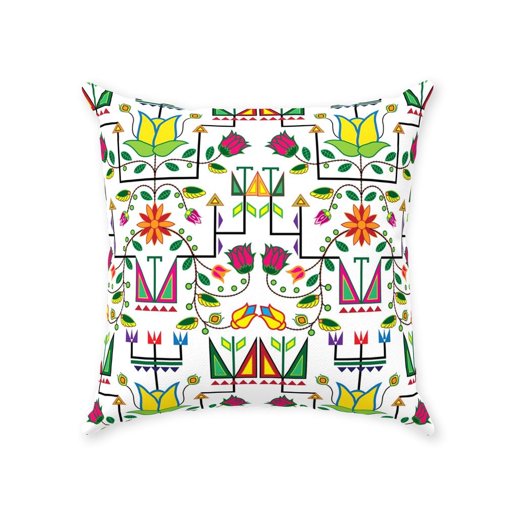 Geometric Floral Summer-White Throw Pillows 49 Dzine With Zipper Poly Twill 18x18 inch