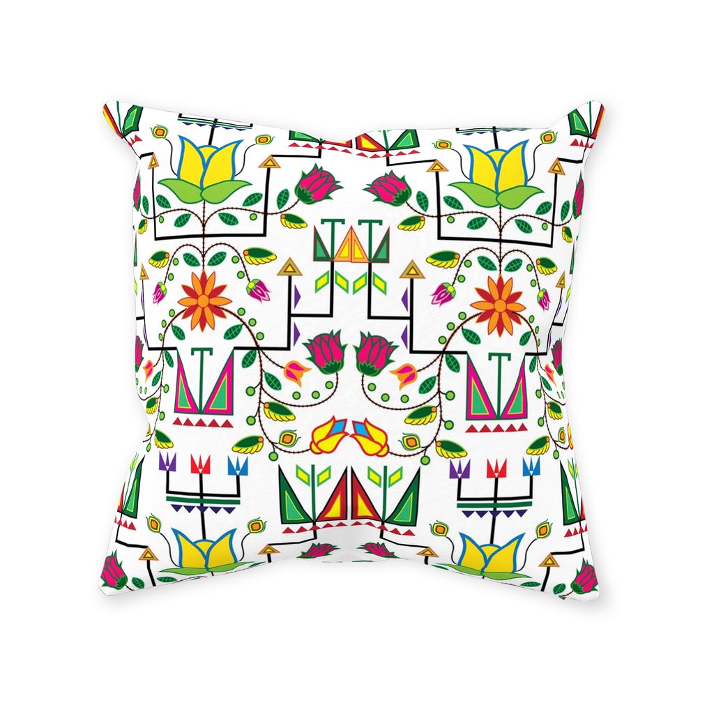 Geometric Floral Summer-White Throw Pillows 49 Dzine With Zipper Spun Polyester 14x14 inch
