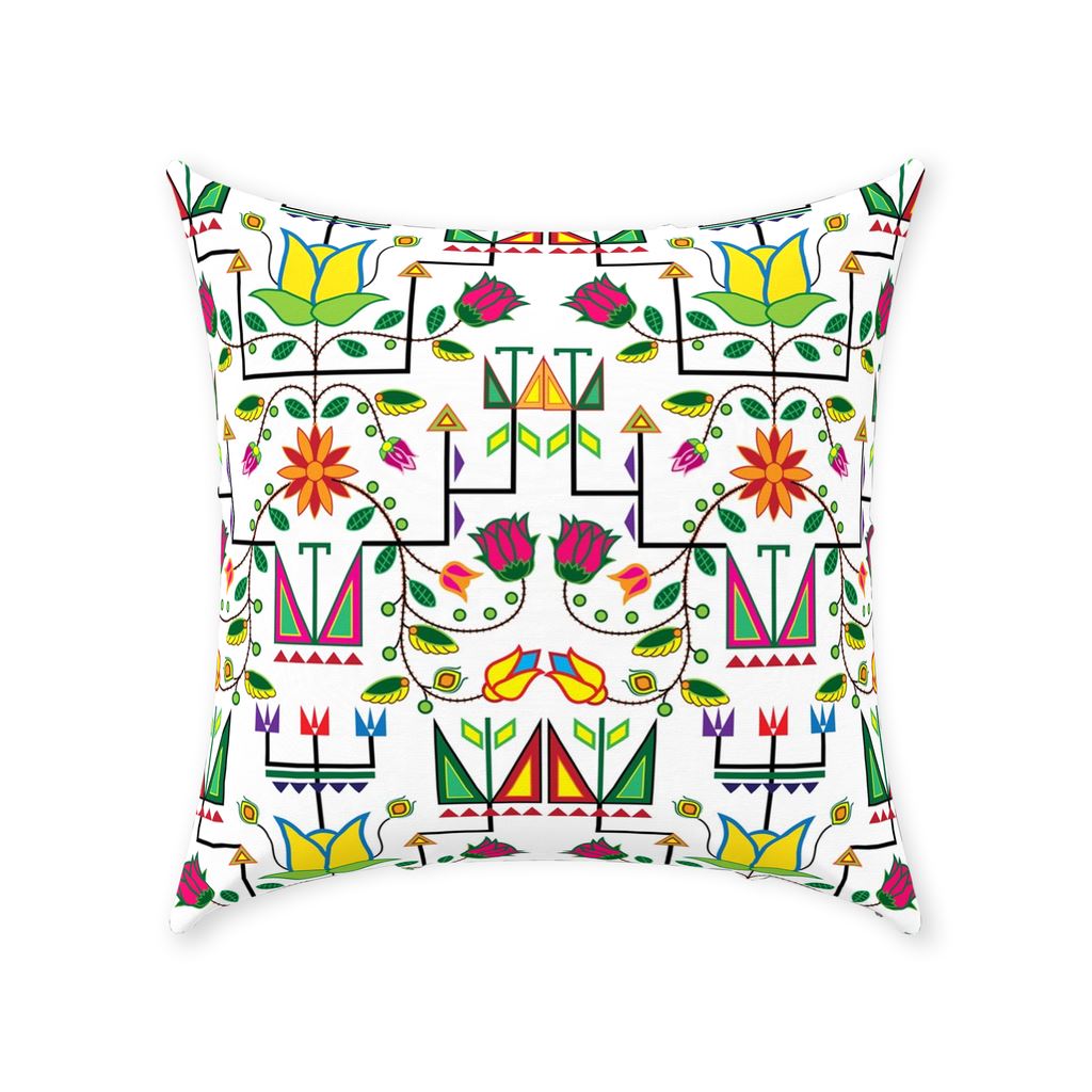 Geometric Floral Summer-White Throw Pillows 49 Dzine With Zipper Spun Polyester 18x18 inch