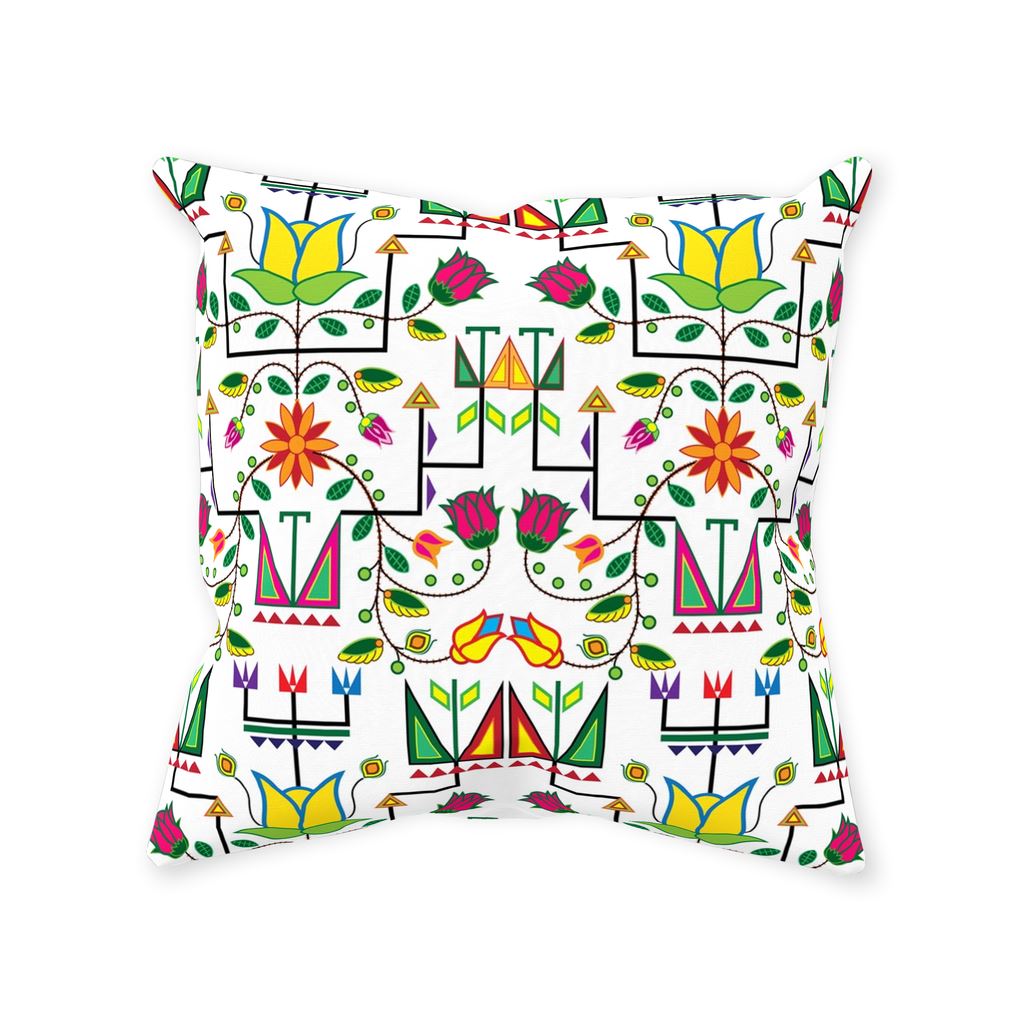 Geometric Floral Summer-White Throw Pillows 49 Dzine Without Zipper Spun Polyester 14x14 inch